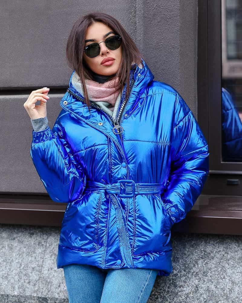 Модная куртка синяя женская