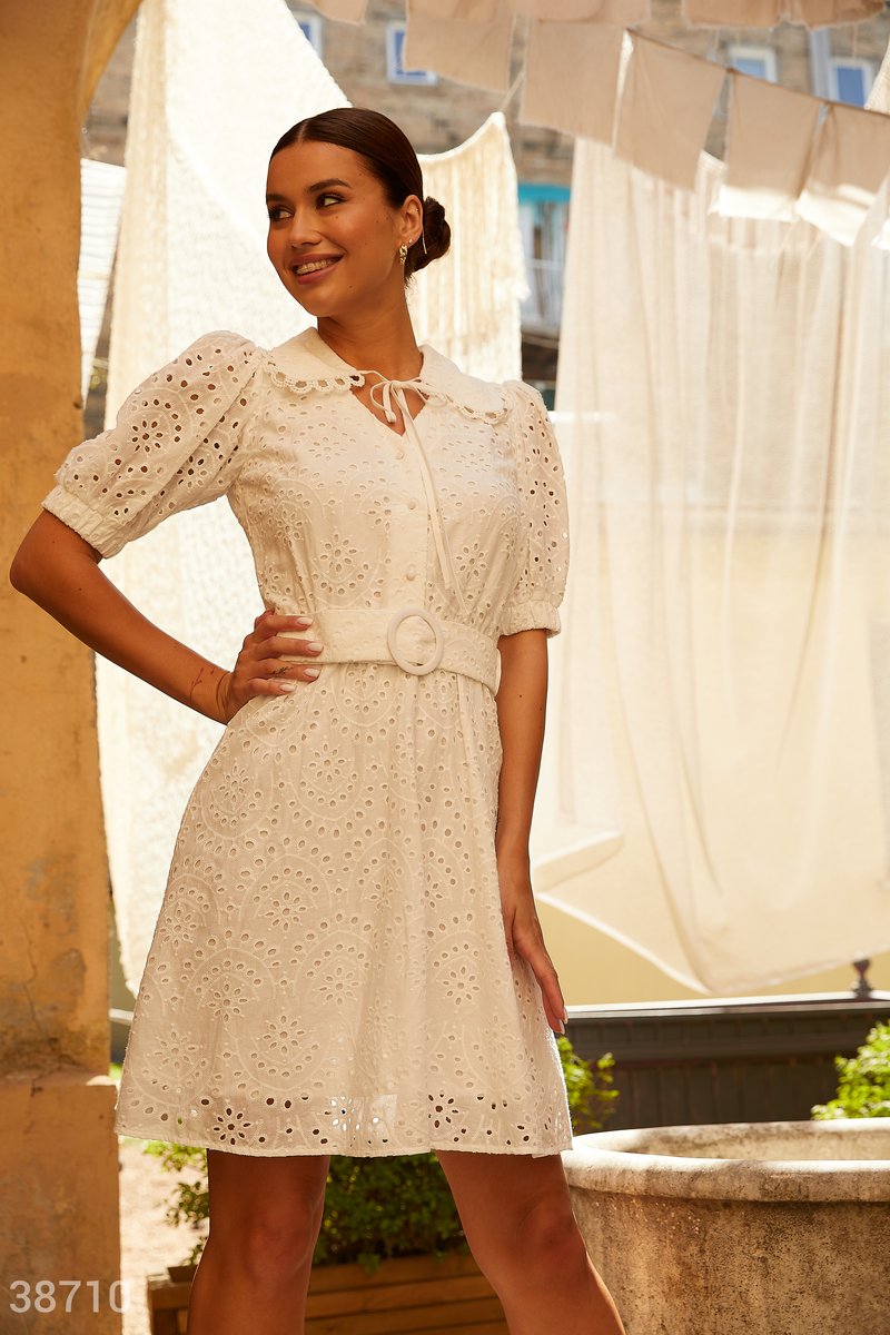 Белое романтичное платье Белый 38710