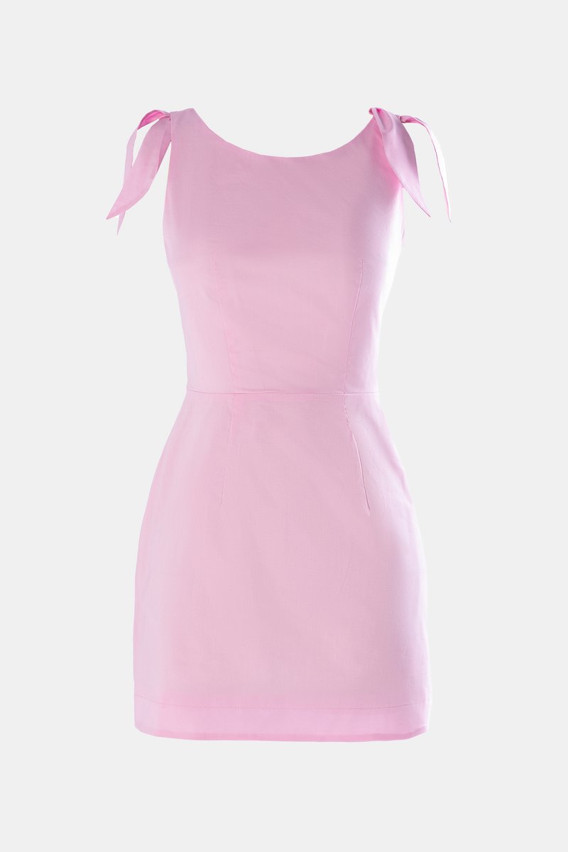 Рожева сукня міні з акцентними бретелями
Рожева сукня міні з акцентними бретелями