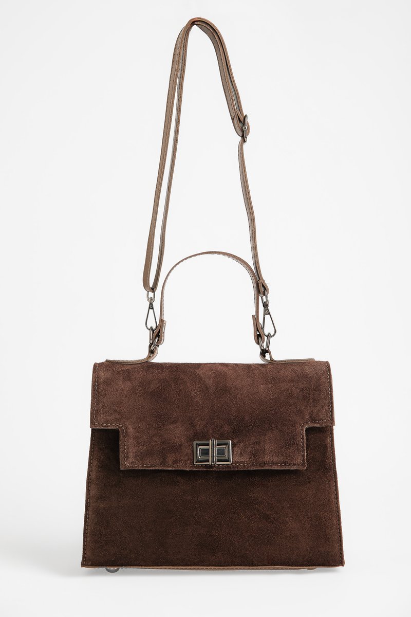 Комбінована сумка із натуральної замші та екошкіри у відтінку капучино
Комбінована сумка із натуральної замші та екошкіри у відтінку капучино
