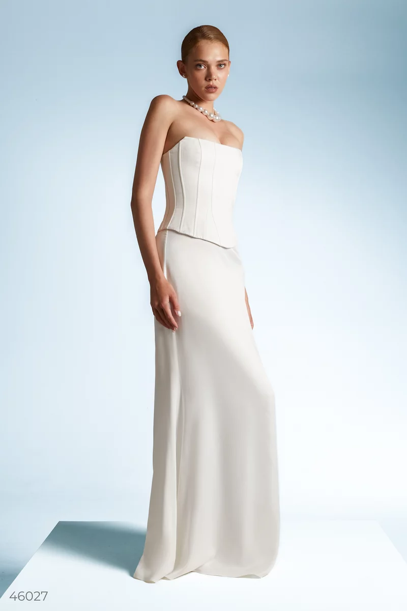 Образ: корсет и шёлковая юбка-макси - фото 2