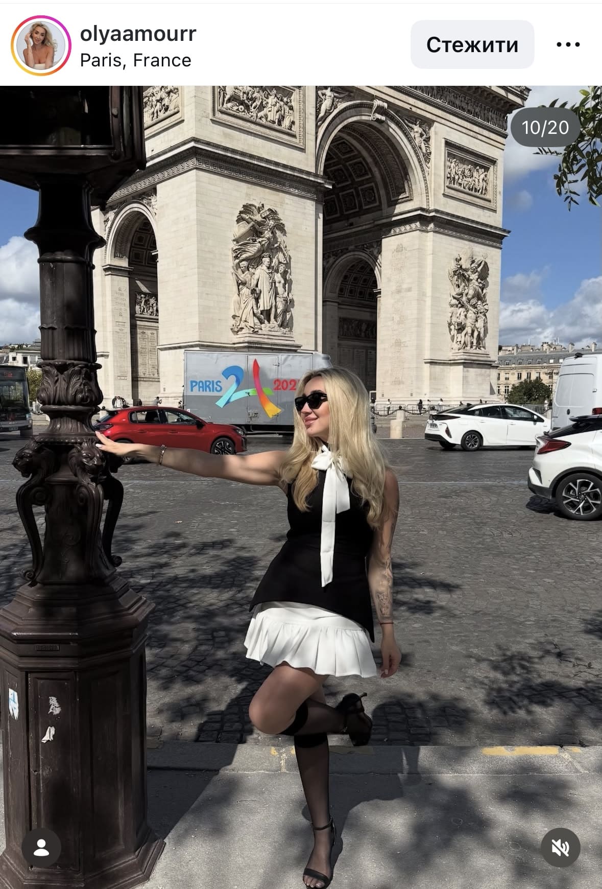 Образ Gepur: чорно-біла сукня - зйомка у Парижі, Франція