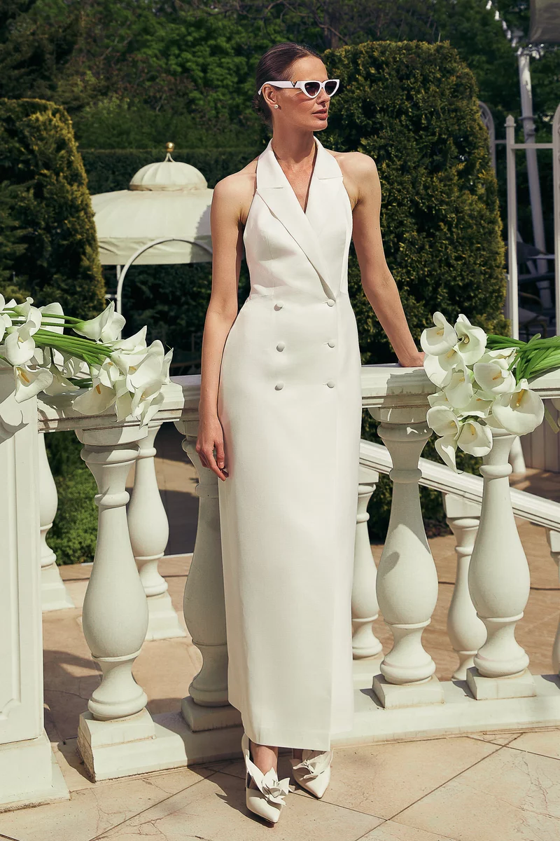 Сатинова сукня-жилет максі від Gepur