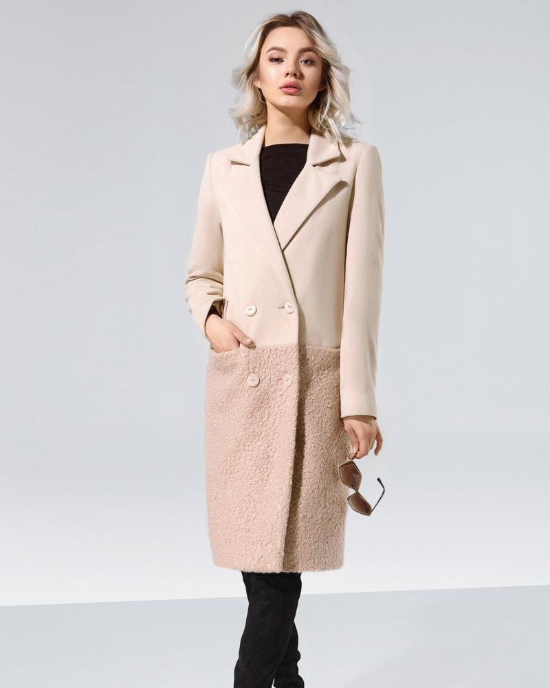 

Комбинированное женское пальто
