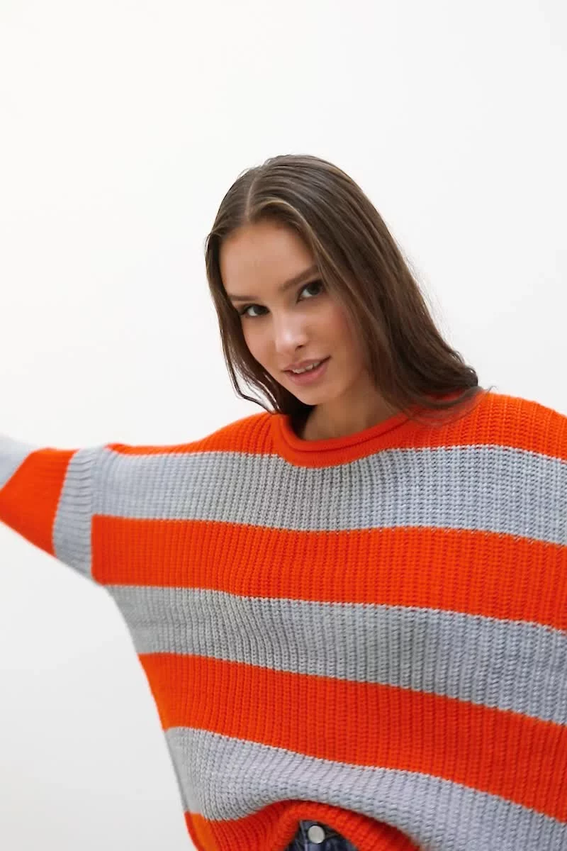 Bright wide stripe sweater (№ 42977) ♡ Gepur - women
