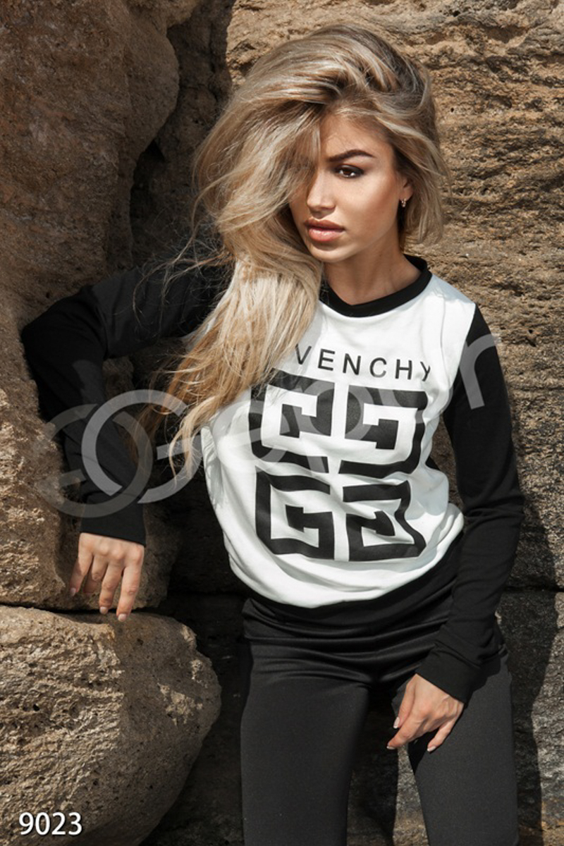 Кофта с принтом GIVENCHY и рисунком. фотография 1