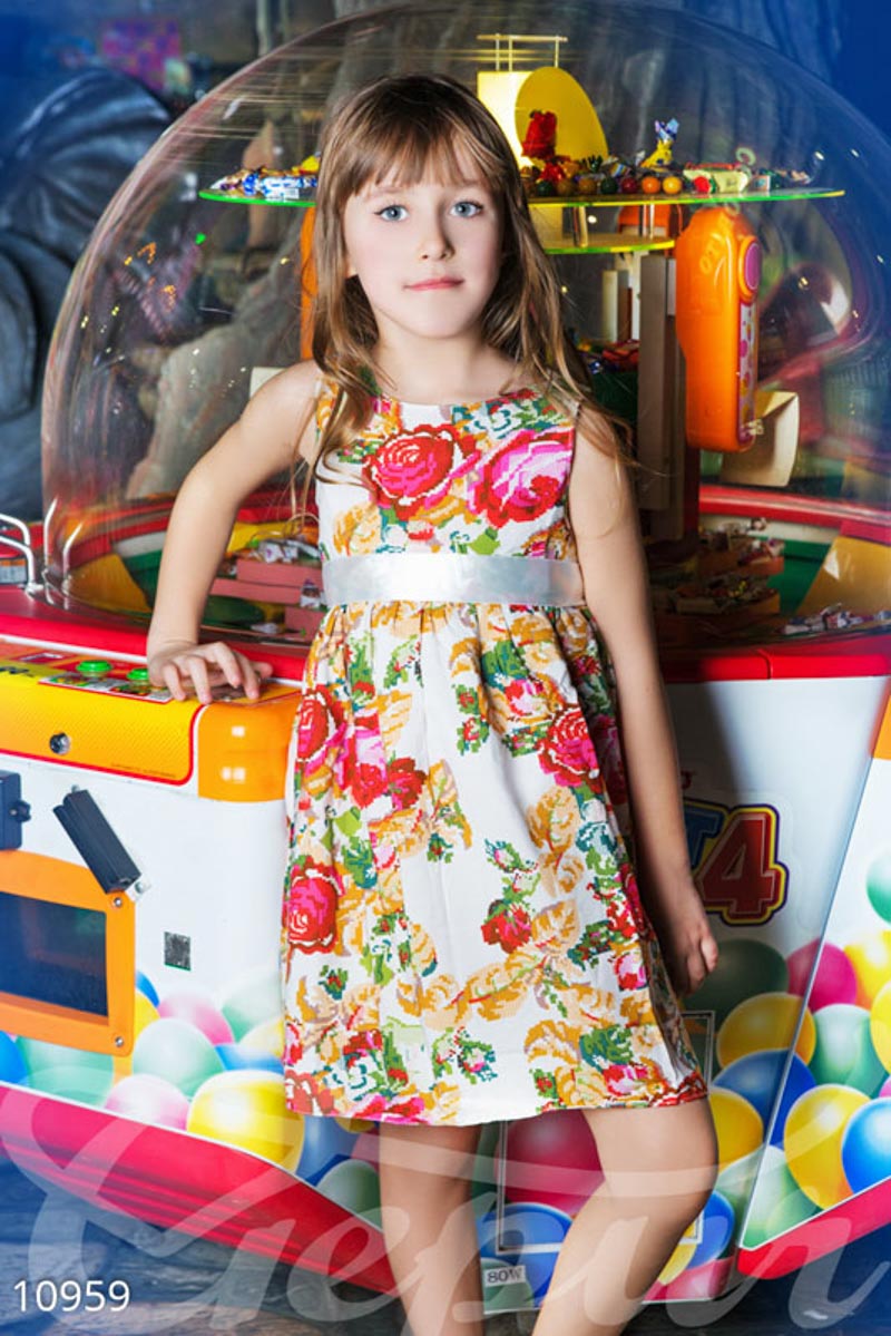 Цветочное детское платье с подъюбником фотографія 1