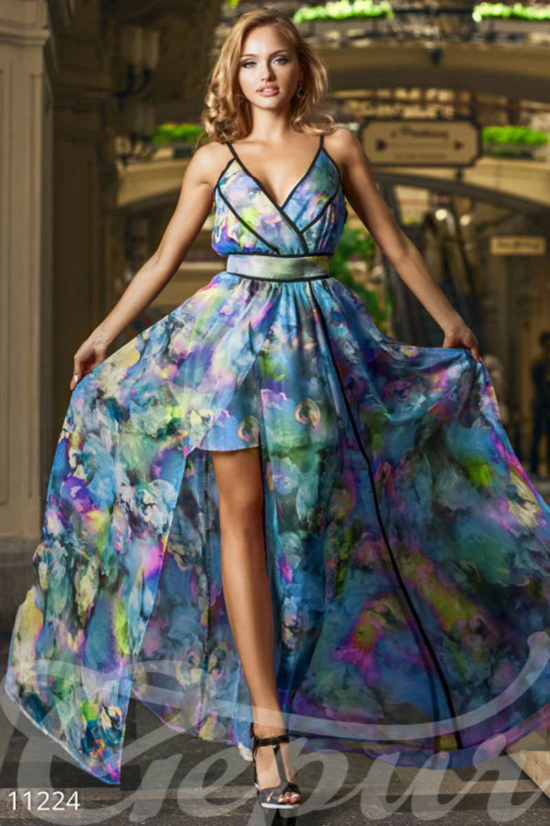 Длинное цветочное платье photo 1