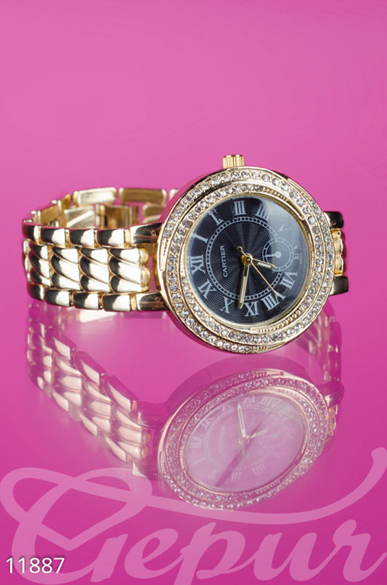 Часы с кристаллами и римскими цифрами (арт. 11887) ? интернет-магазин Gepur