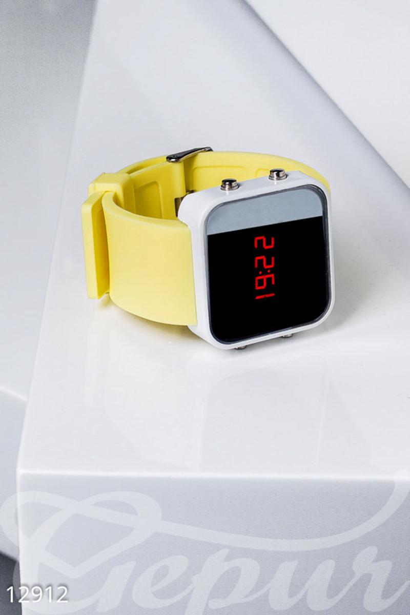 Часы Led Watch ремешок - желтый фотография 1