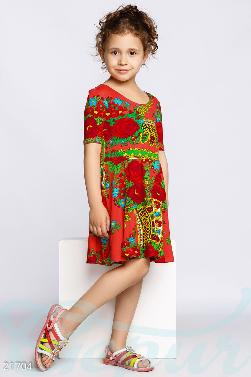 Детское платье с цветами фотографія 1