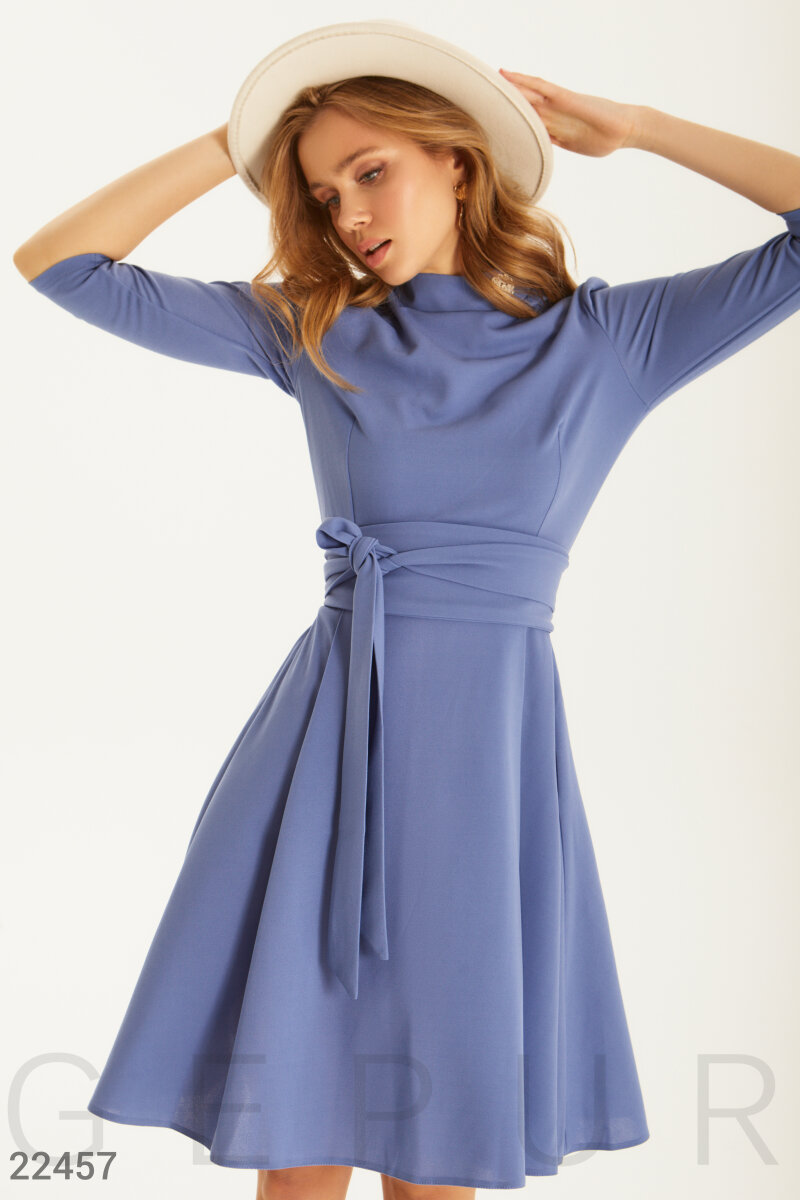 Concise dress A-line Blue 22457