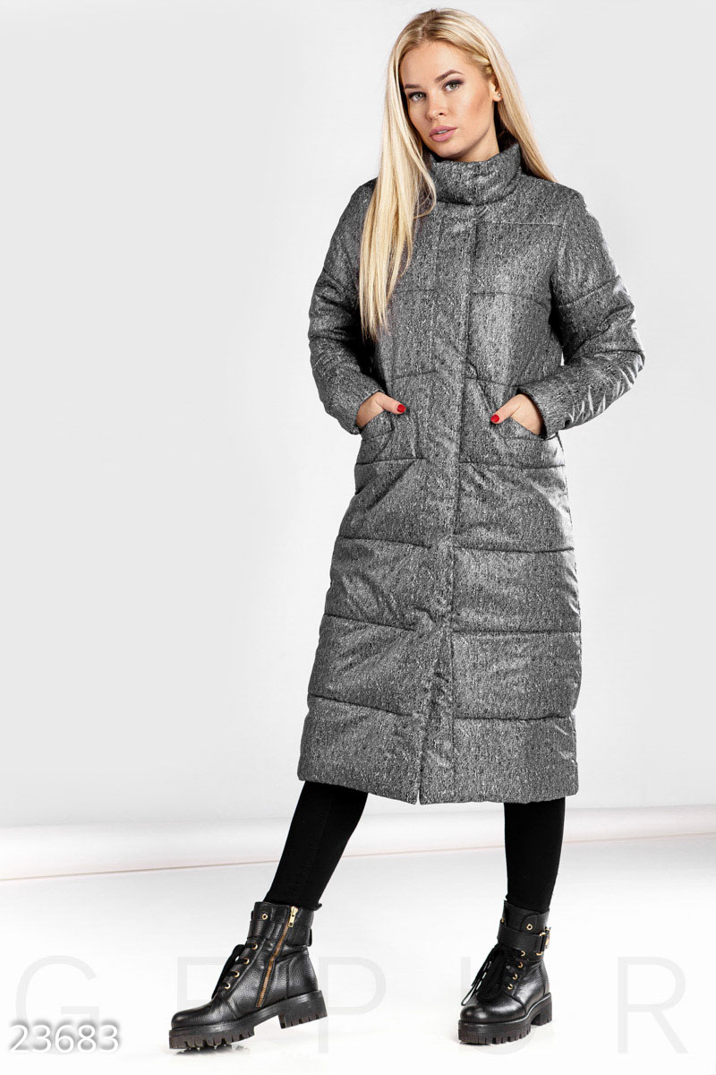 Warm quilted coat Black 23683