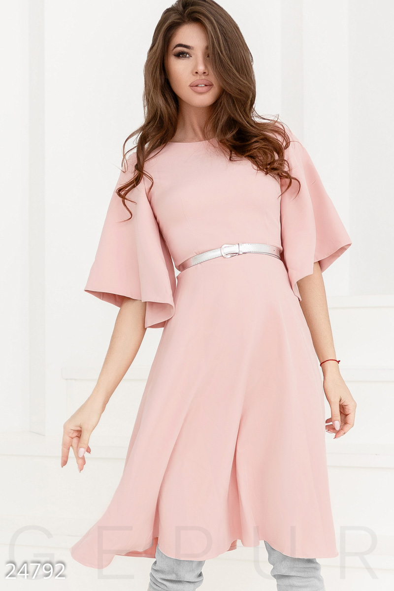 Ніжне плаття-кльош Рожевий 24792