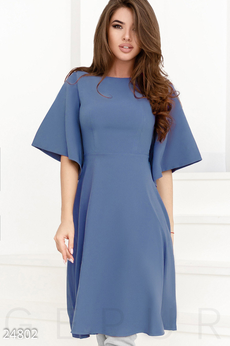 Платье с пышными рукавами Синий 24802
