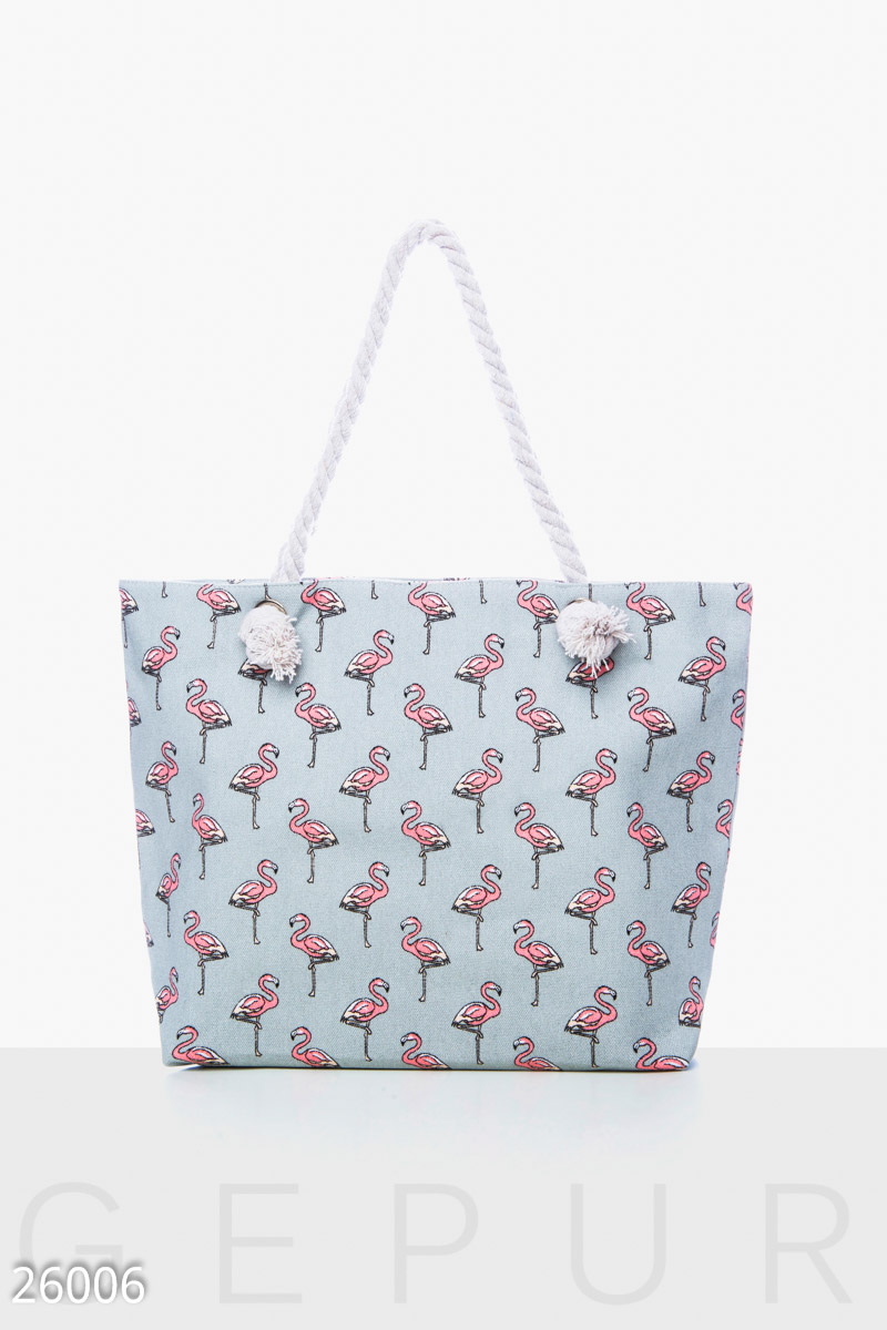 Холщовая сумка "Фламинго" фотография 1