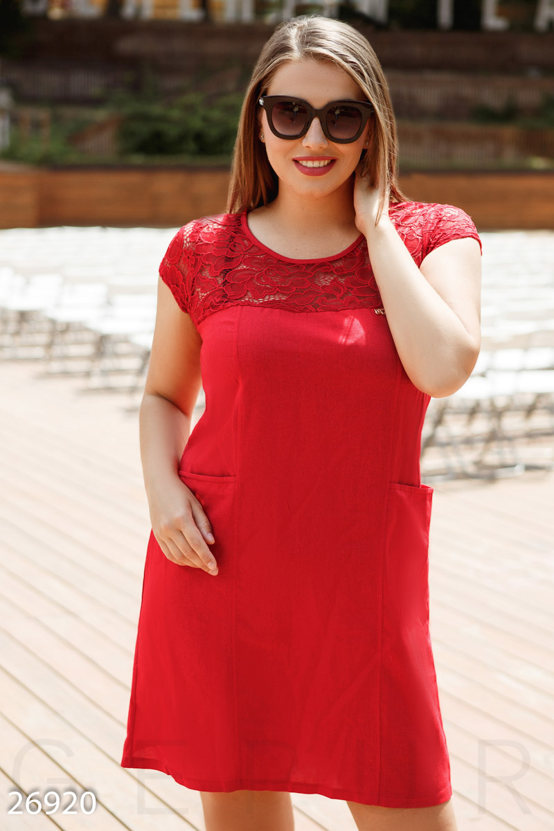 Льняное платье с карманами photo 1