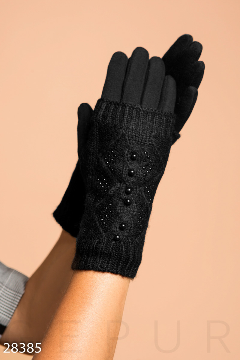 Теплые перчатки-митенки photo 1