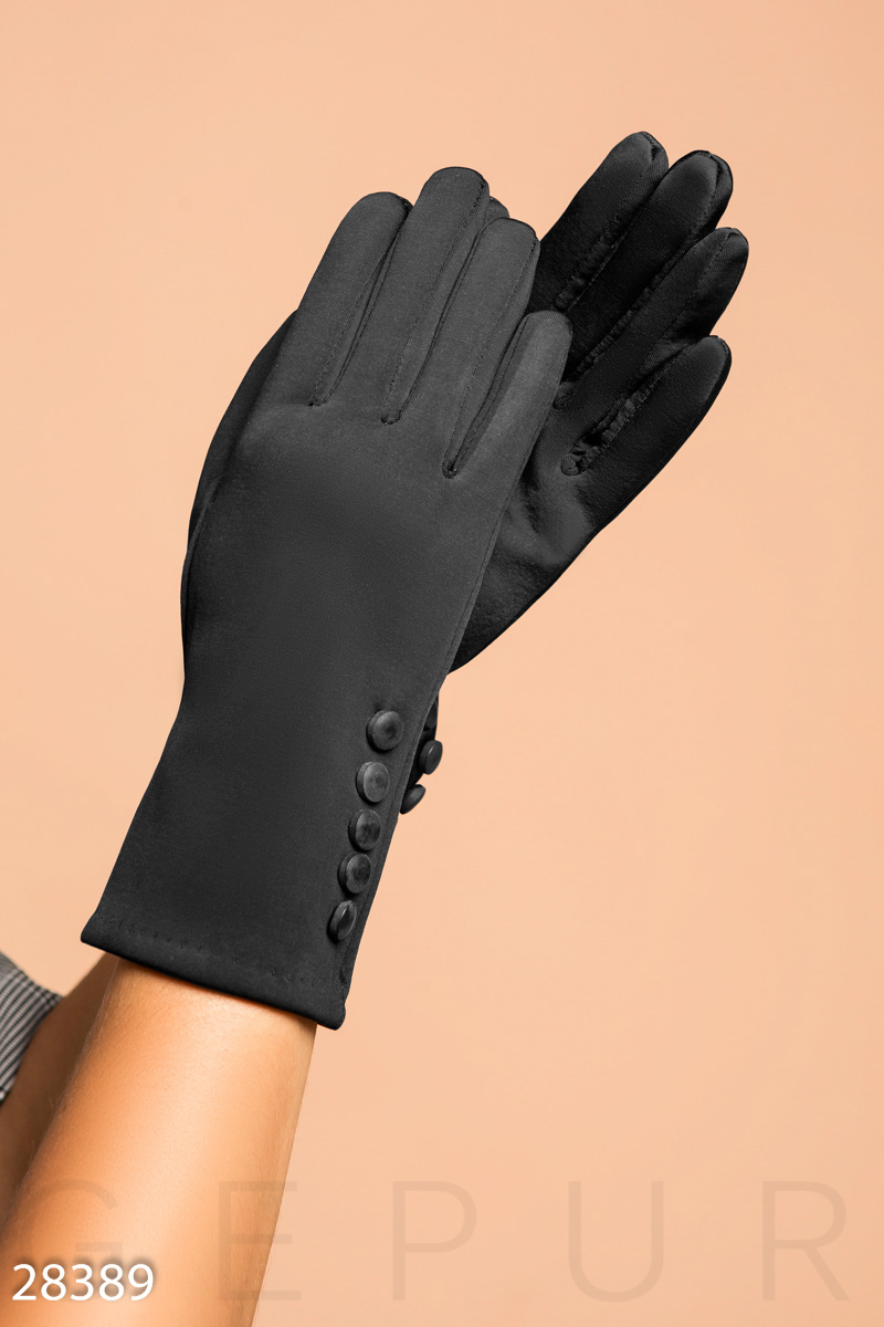 Аккуратные демисезонные перчатки Черный 28389