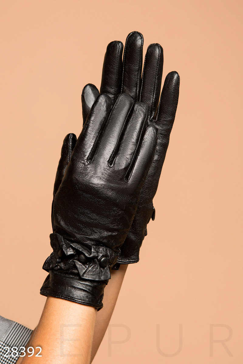 Утепленные кожаные перчатки фотография 1