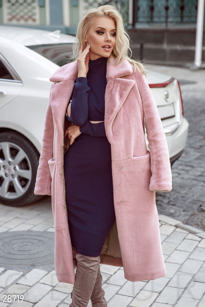 Faux fur coat Pink 28719
