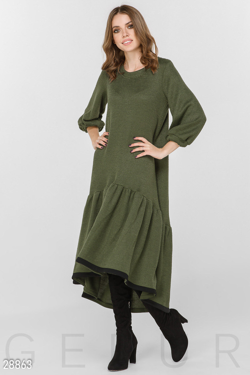 Уютное вязаное платье photo 1