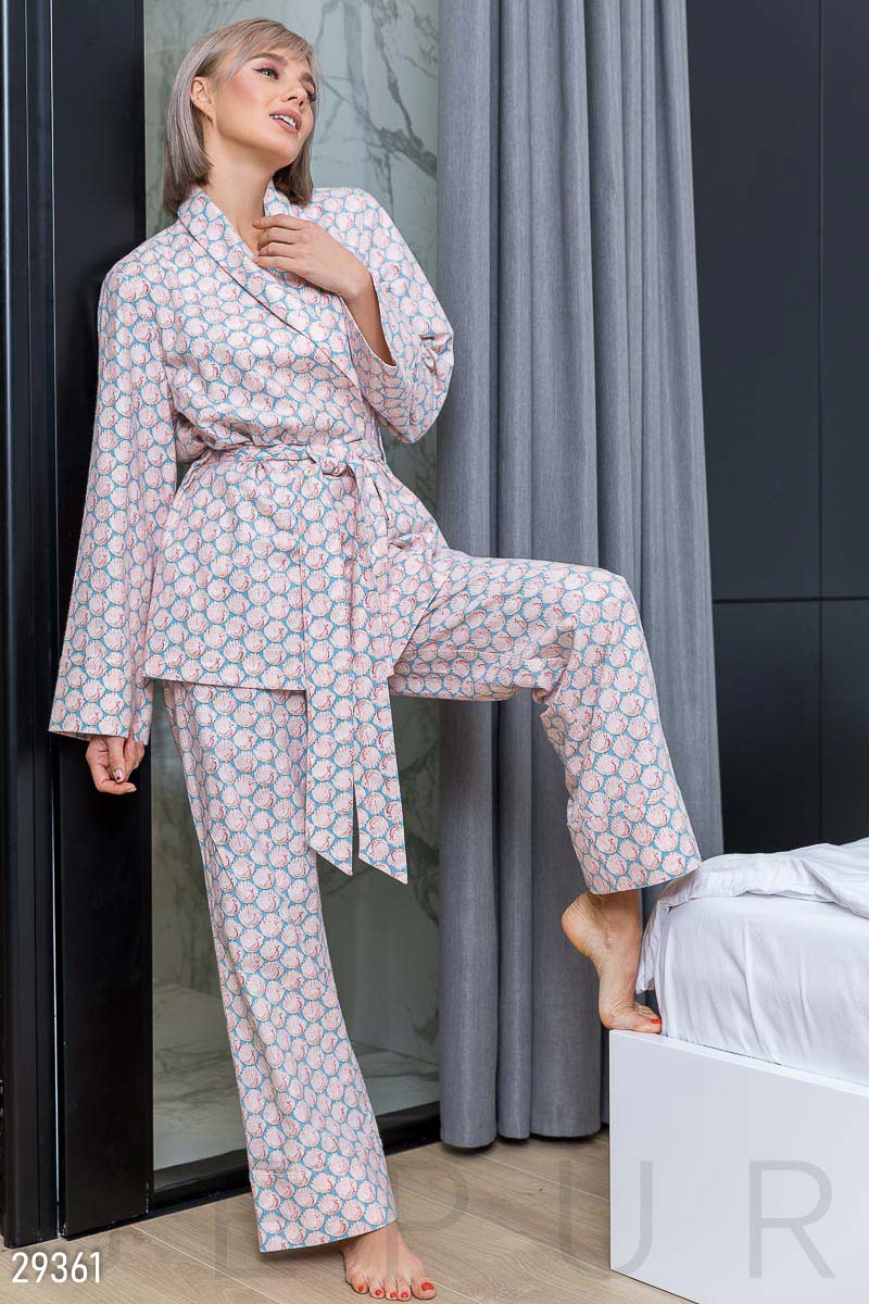 Теплая пижама с принтом photo 1