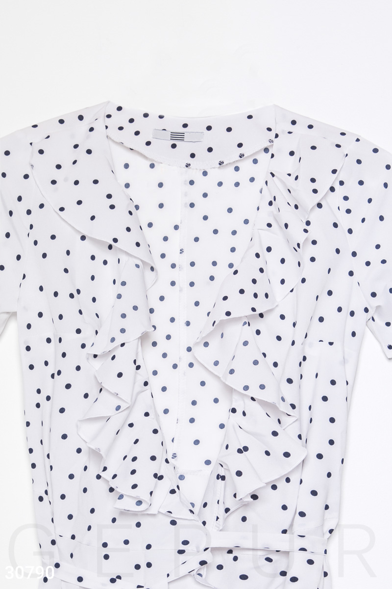 White cloth maxi with polka dot print photo 4