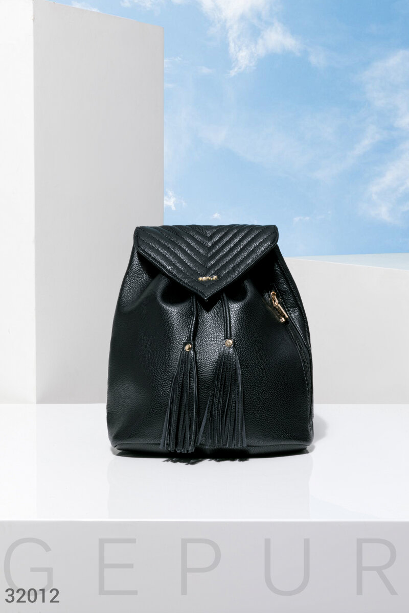 Мінімалістичний чорний рюкзак Чорний 32012