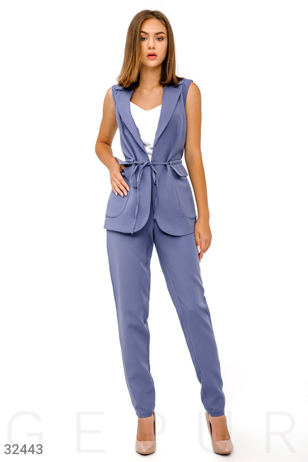 Повсякденний костюм з жилетом (арт. 32443) ♡ інтернетмагазин Gepur