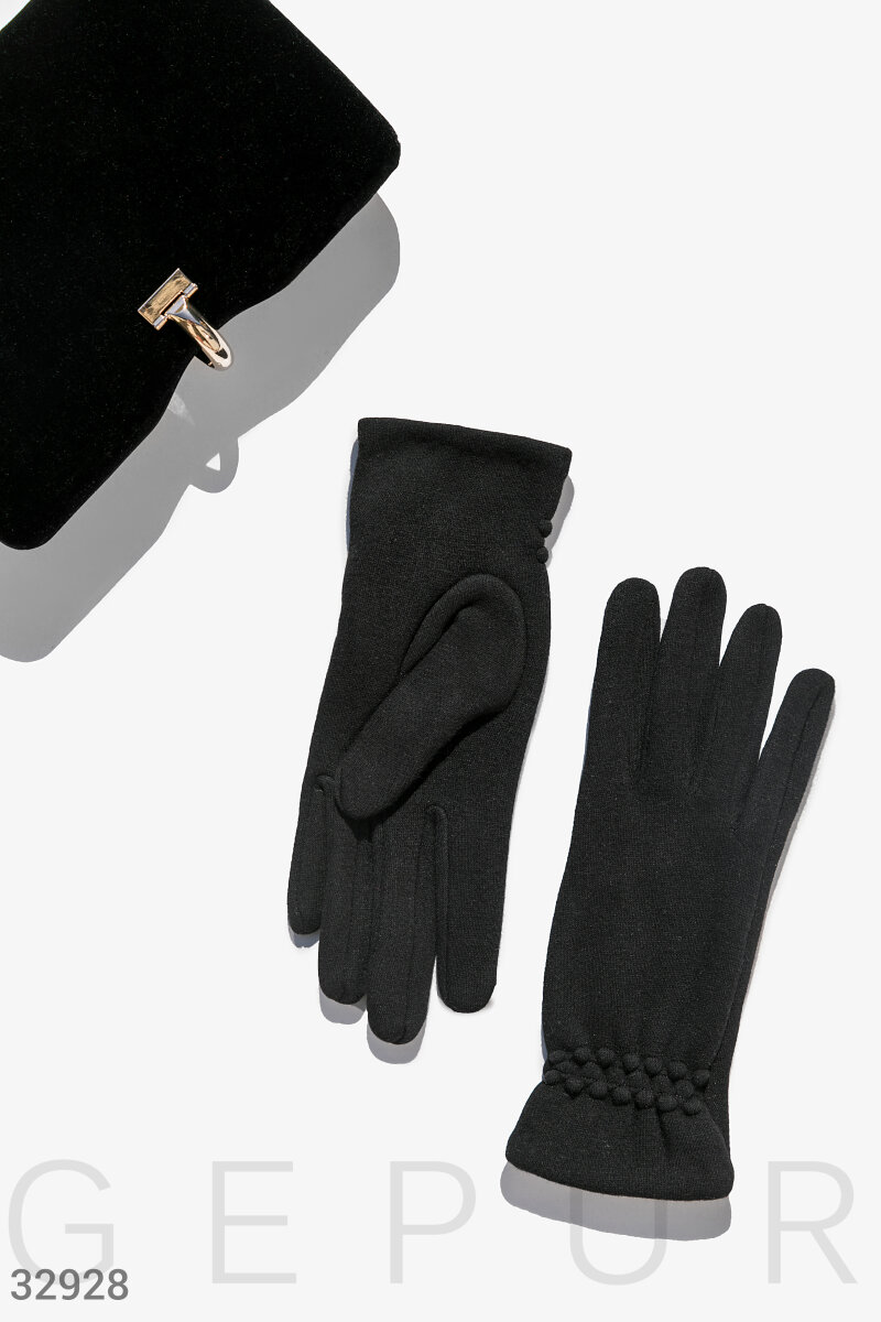 

Демісезонні чорні рукавички