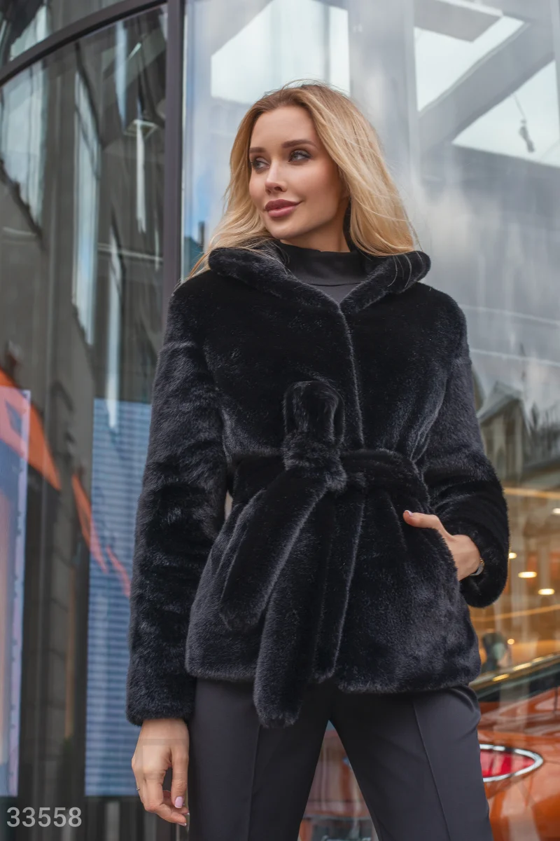Women's eco-fur coat photo 1