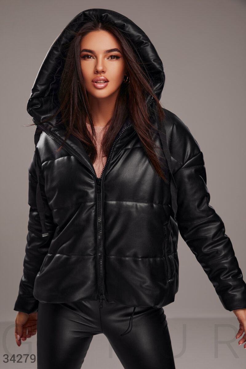 Stylish leather jacket Black 34279
