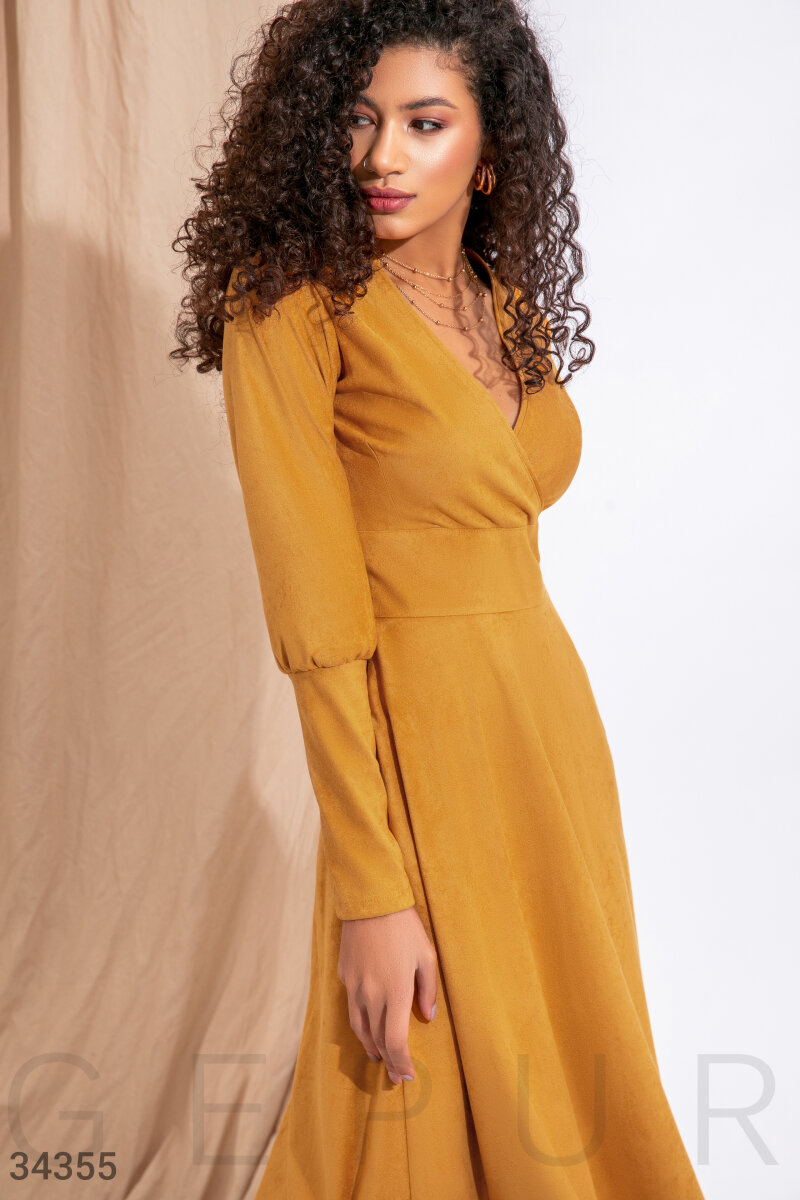 Suede fitted dress