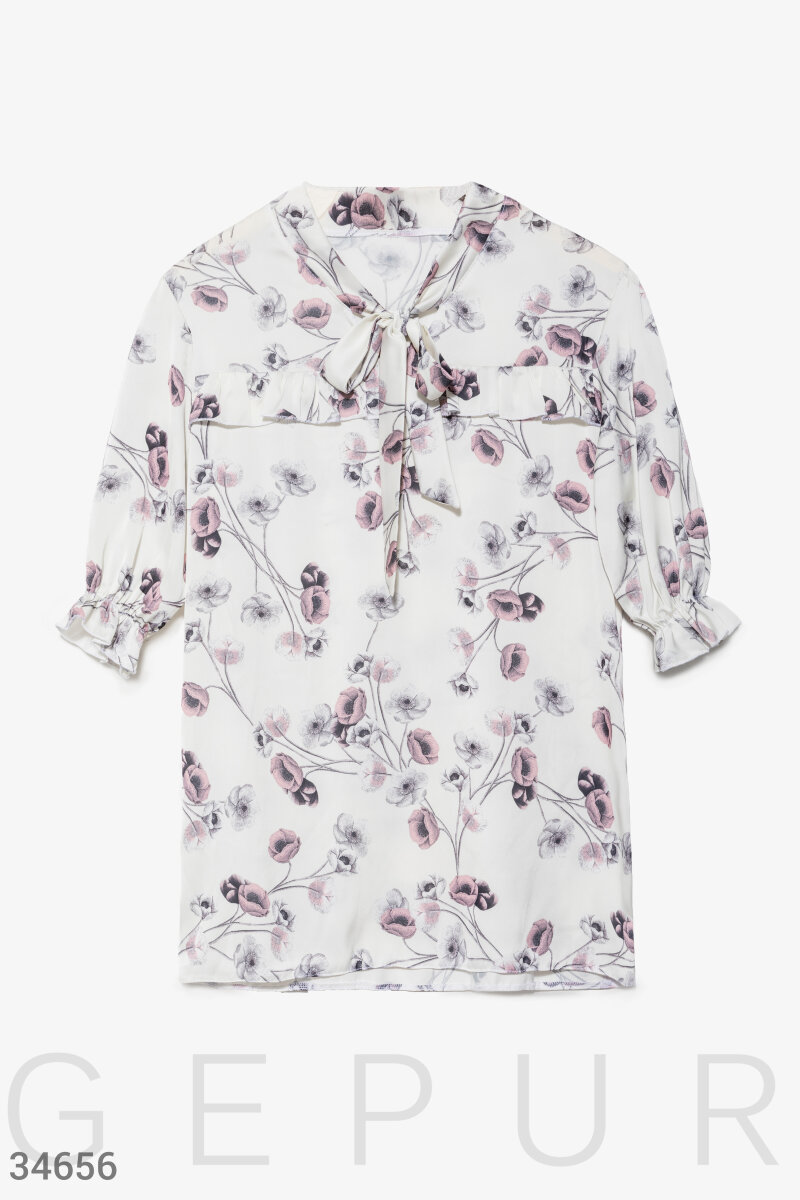 Шелковая цветочная блуза (арт. 34656) ♡ интернет-магазин Gepur