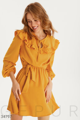 Платье с оборками на груди (арт. ) ♡ интернет-магазин Gepur