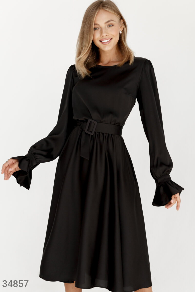 

Черное шелковое платье Gepur