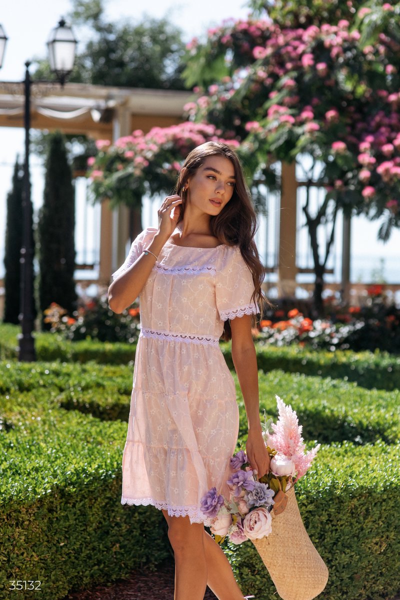 Pink dress with flowers