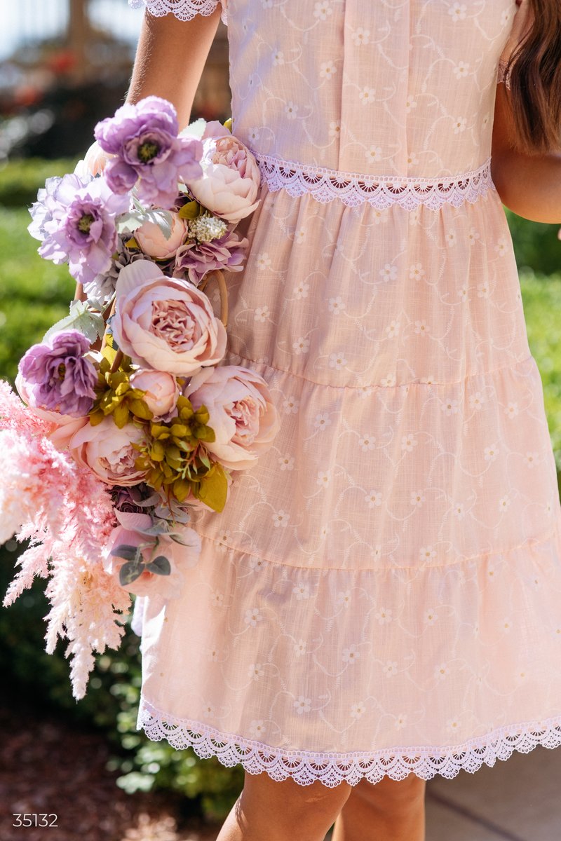 Pink dress with flowers