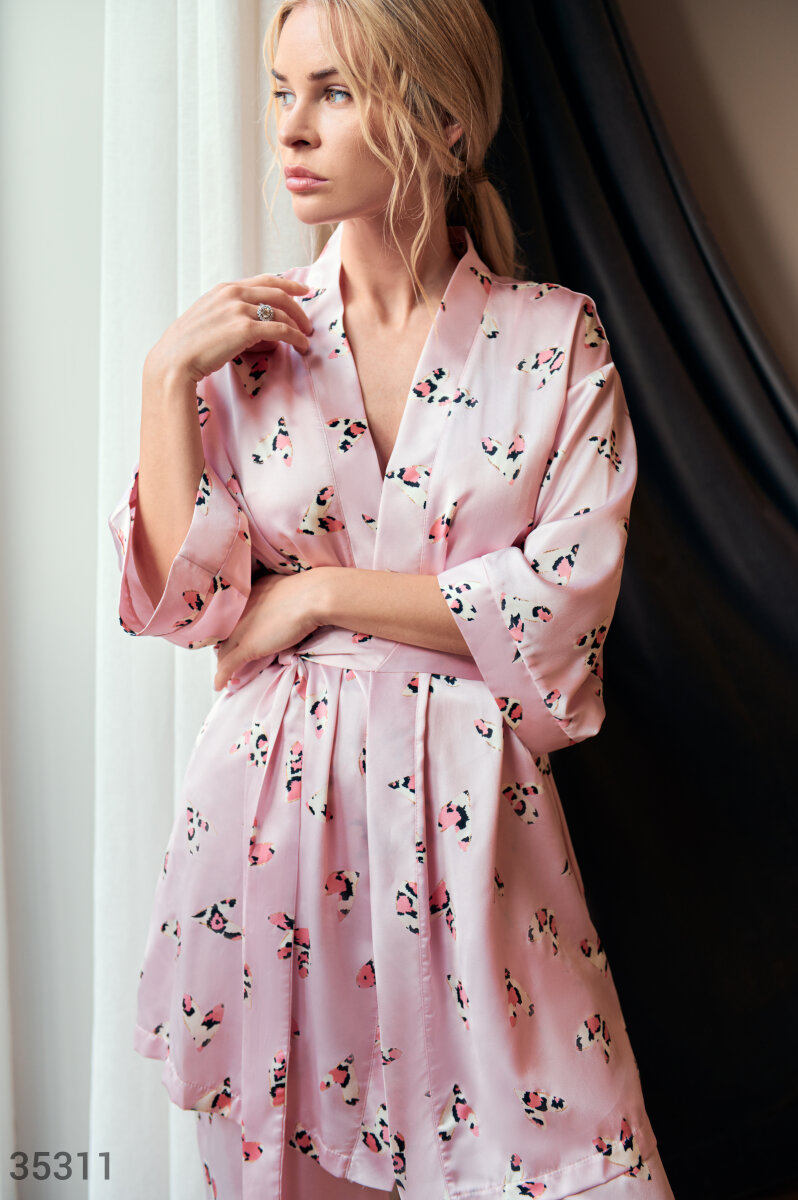 Delicate satin dressing gown