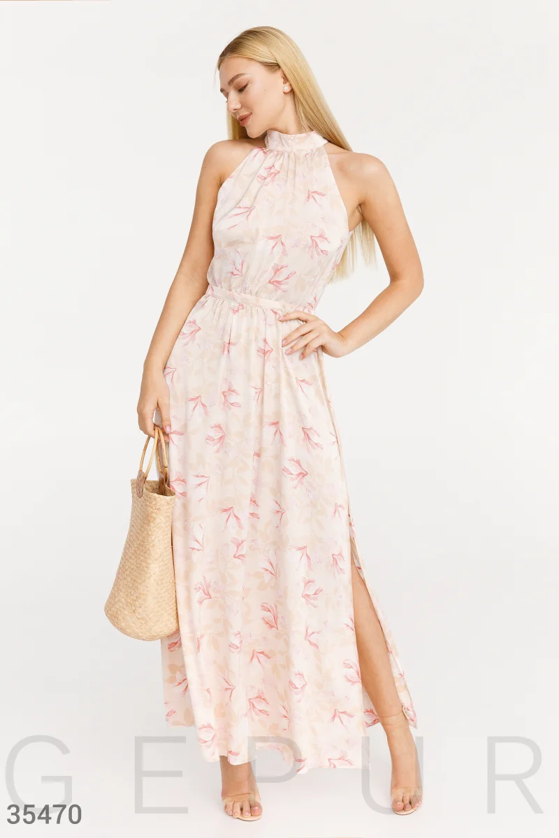 Платье-халтер нежного розового цвета фотографія 1
