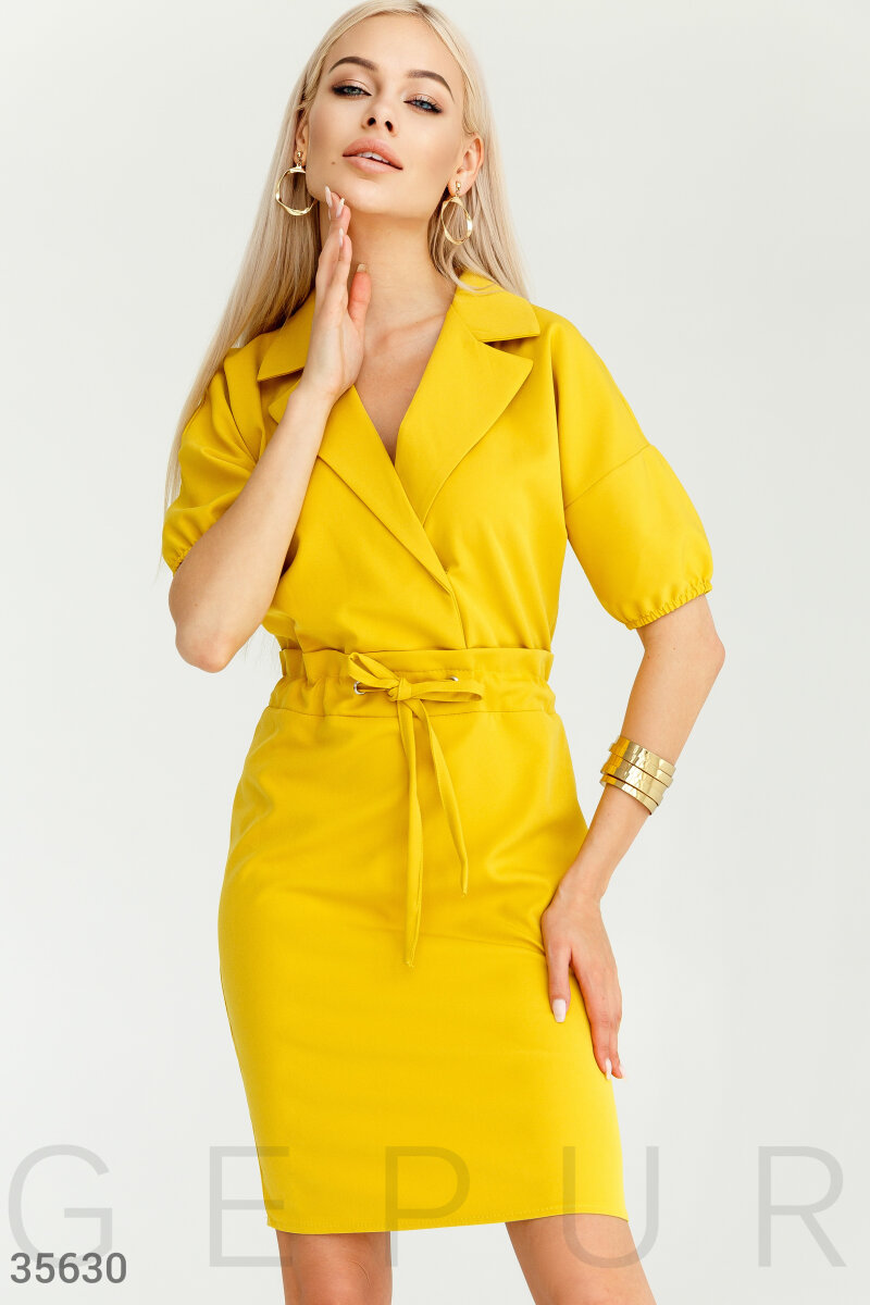 Intense mustard sheath dress