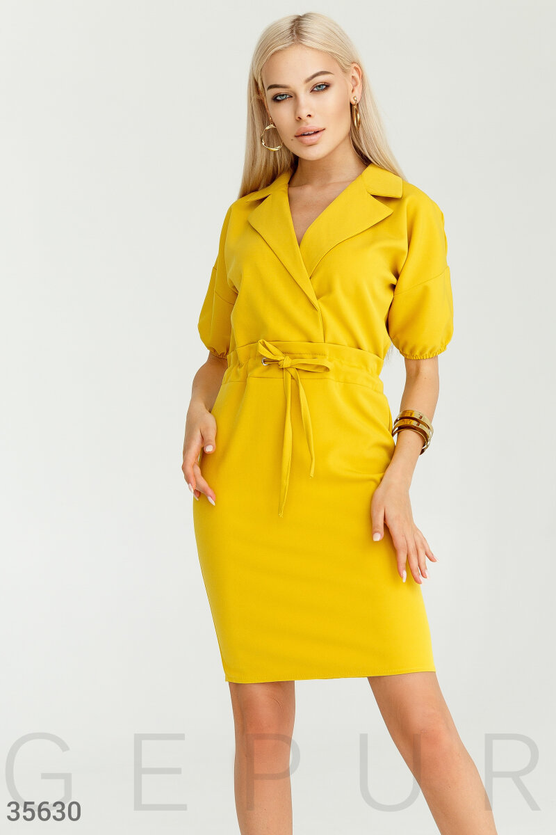 Intense mustard sheath dress