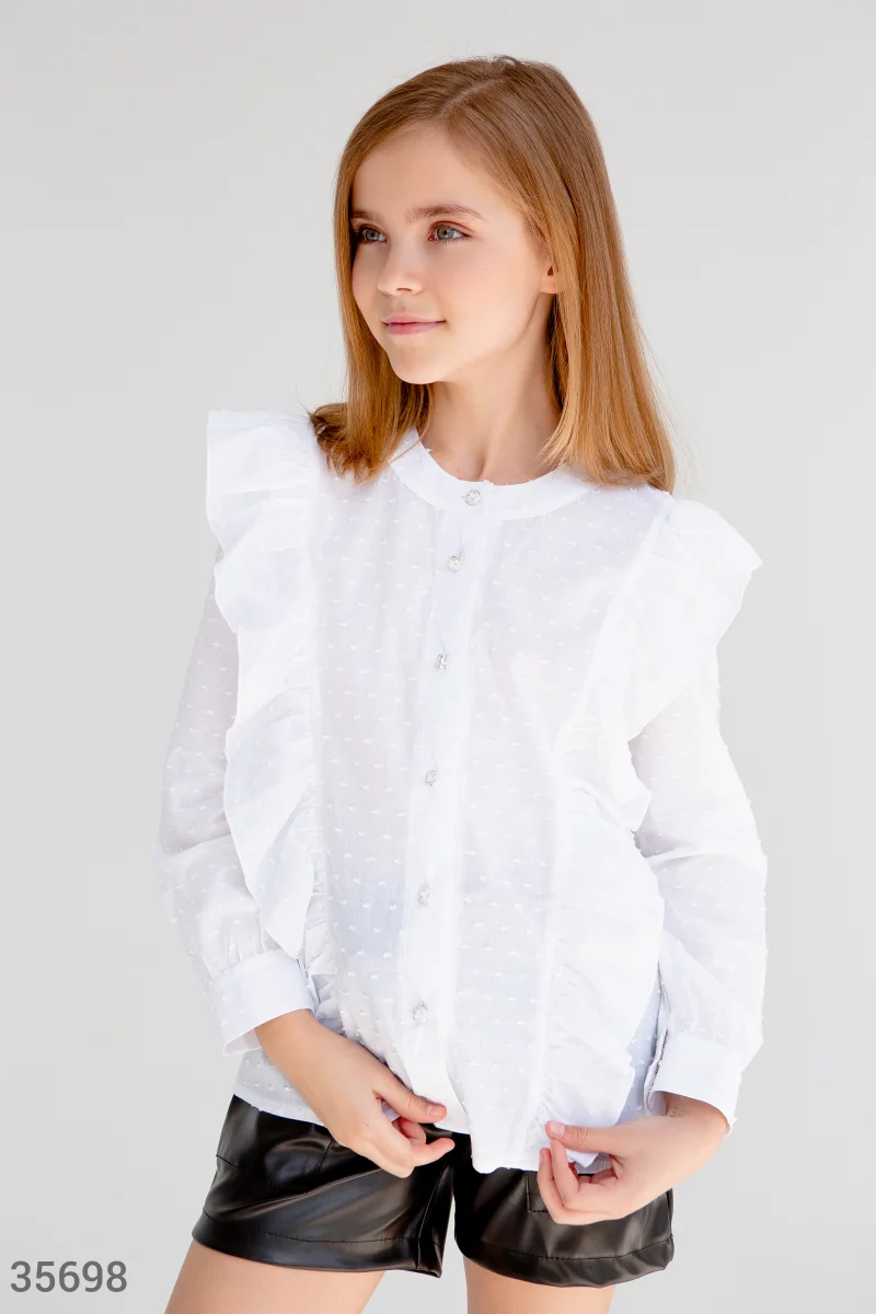 Блуза для школы с утонченными воланами photo 1