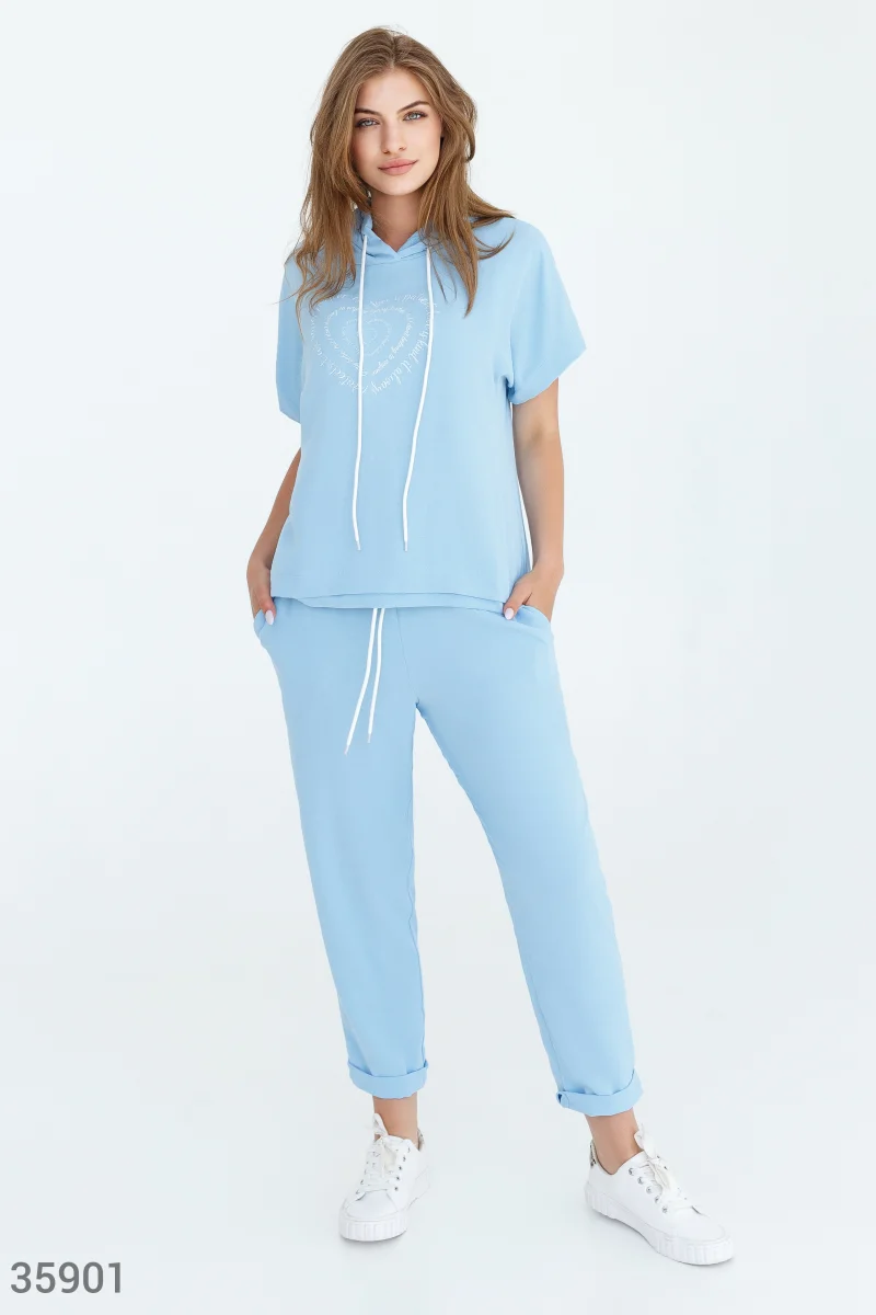 Небесно-голубой костюм для спорта (№ 35901) ♡ Gepur - women clothes store
