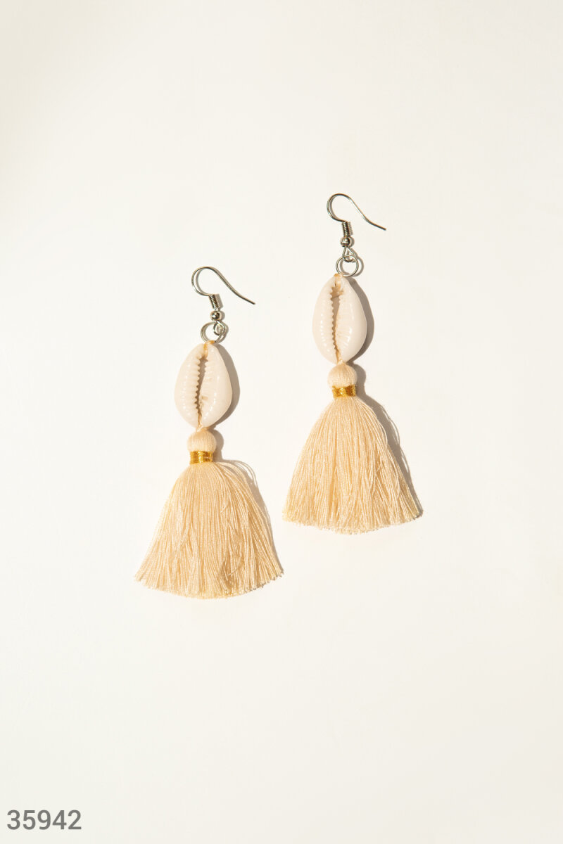 Earrings in a marine style with tassels