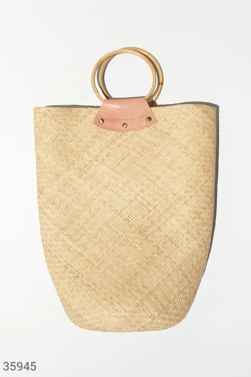 Плетена солом'яна сумка-шоппер фотографія 1