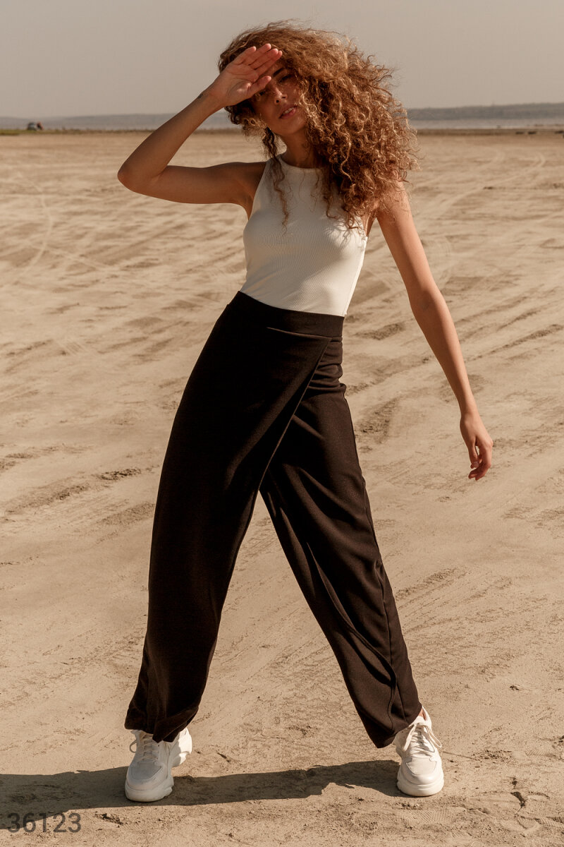 Wrap wide trousers