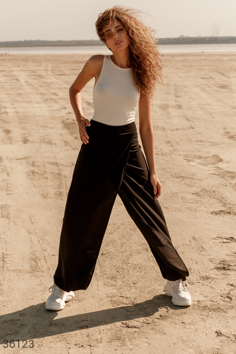 Wrap wide trousers
