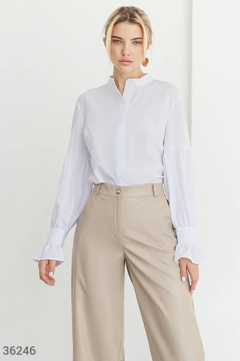 White shirt with accent sleeves photo 1